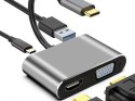 Adapter przejściówka usb-c do hdmi 4k vga hub usb 3.0 usb-c power delivery