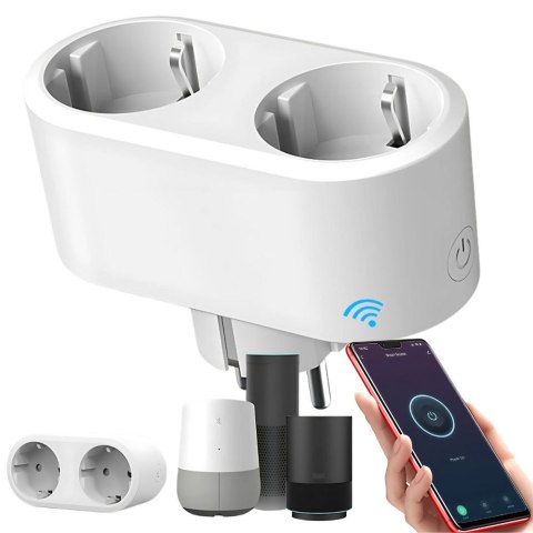Inteligentne gniazdko podwójne elektryczne wifi smart timer 16a aplikacja Inteligentne gniazdko podwójne elektryczne wifi smart timer 16a aplikacja