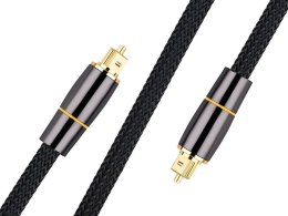 Kabel przewód optyczny 2m oplatany toslink digital hq pozłacane końcówki