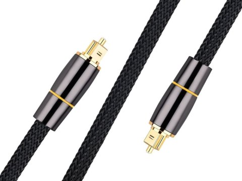 Kabel przewód optyczny 2m oplatany toslink digital hq pozłacane końcówki Kabel przewód optyczny 2m oplatany toslink digital hq pozłacane końcówki