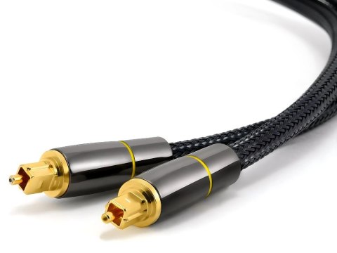 Kabel przewód optyczny 2m oplatany toslink digital hq pozłacane końcówki Kabel przewód optyczny 2m oplatany toslink digital hq pozłacane końcówki