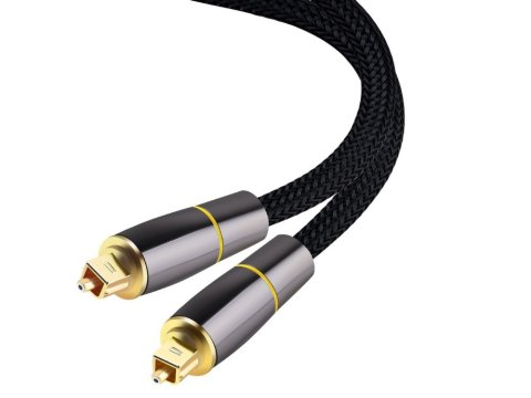 Kabel przewód optyczny 2m oplatany toslink digital hq pozłacane końcówki Kabel przewód optyczny 2m oplatany toslink digital hq pozłacane końcówki