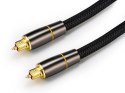 Kabel przewód optyczny 2m oplatany toslink digital hq pozłacane końcówki