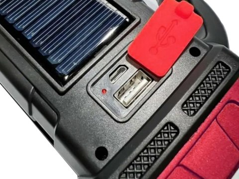 Latarka solarna przenośna lampka akumulatorowa led cob powerbank reflektor Latarka solarna przenośna lampka akumulatorowa led cob powerbank reflektor