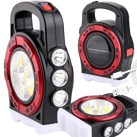 Latarka solarna przenośna lampka akumulatorowa led powerbank reflektor moc Latarka solarna przenośna lampka akumulatorowa led powerbank reflektor moc