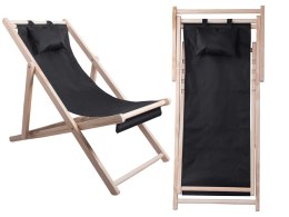 Leżak drewniany leżaki plażowy składany ogrodowy poduszka fotel na plażę