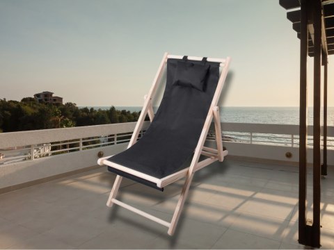 Leżak drewniany leżaki plażowy składany ogrodowy poduszka fotel na plażę Leżak drewniany leżaki plażowy składany ogrodowy poduszka fotel na plażę