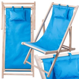 Leżak drewniany leżaki plażowy składany ogrodowy poduszka fotel na plażę
