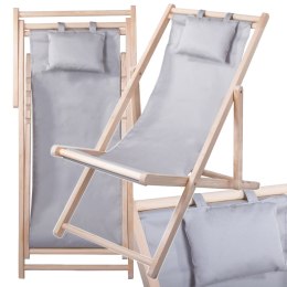 Leżak drewniany leżaki plażowy składany ogrodowy poduszka fotel na plażę