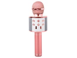 Mikrofon bezprzewodowy bluetooth głośnik karaoke okrągły z etui różne tryby