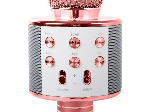 Mikrofon bezprzewodowy bluetooth głośnik karaoke okrągły z etui różne tryby Mikrofon bezprzewodowy bluetooth głośnik karaoke okrągły z etui różne tryby