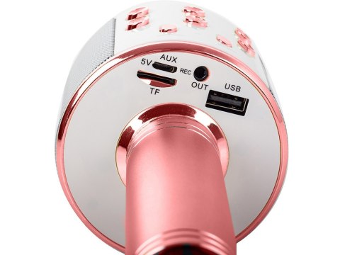 Mikrofon bezprzewodowy bluetooth głośnik karaoke okrągły z etui różne tryby Mikrofon bezprzewodowy bluetooth głośnik karaoke okrągły z etui różne tryby