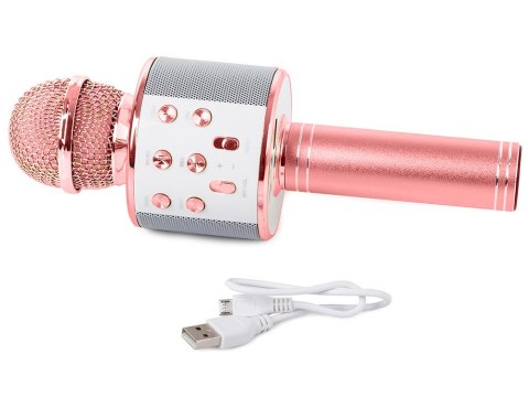 Mikrofon bezprzewodowy bluetooth głośnik karaoke okrągły z etui różne tryby Mikrofon bezprzewodowy bluetooth głośnik karaoke okrągły z etui różne tryby