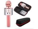 Mikrofon bezprzewodowy bluetooth głośnik karaoke okrągły z etui różne tryby