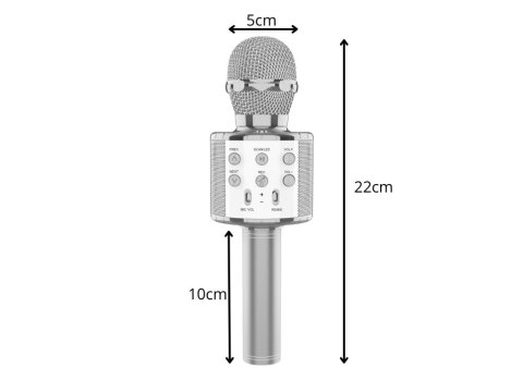 Mikrofon bezprzewodowy bluetooth głośnik karaoke okrągły z etui różne tryby Mikrofon bezprzewodowy bluetooth głośnik karaoke okrągły z etui różne tryby