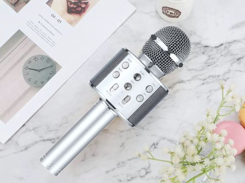 Mikrofon bezprzewodowy bluetooth głośnik karaoke okrągły z etui różne tryby Mikrofon bezprzewodowy bluetooth głośnik karaoke okrągły z etui różne tryby