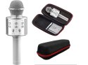Mikrofon bezprzewodowy bluetooth głośnik karaoke okrągły z etui różne tryby