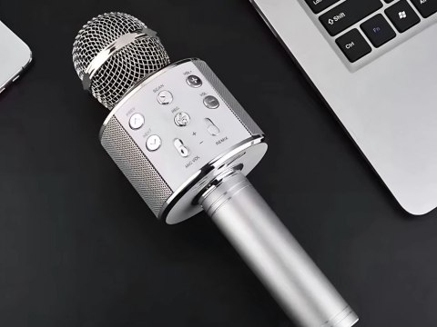 Mikrofon bezprzewodowy bluetooth głośnik karaoke okrągły z etui różne tryby Mikrofon bezprzewodowy bluetooth głośnik karaoke okrągły z etui różne tryby