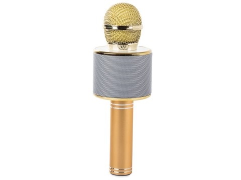 Mikrofon bezprzewodowy bluetooth głośnik karaoke okrągły z etui różne tryby Mikrofon bezprzewodowy bluetooth głośnik karaoke okrągły z etui różne tryby