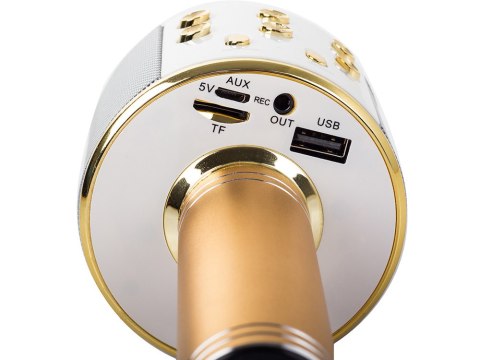 Mikrofon bezprzewodowy bluetooth głośnik karaoke okrągły z etui różne tryby Mikrofon bezprzewodowy bluetooth głośnik karaoke okrągły z etui różne tryby