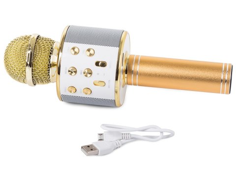Mikrofon bezprzewodowy bluetooth głośnik karaoke okrągły z etui różne tryby Mikrofon bezprzewodowy bluetooth głośnik karaoke okrągły z etui różne tryby