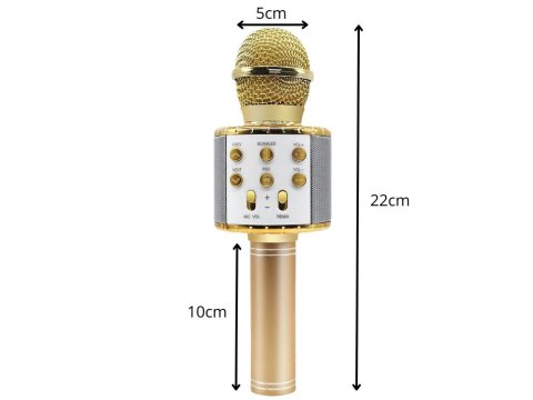 Mikrofon bezprzewodowy bluetooth głośnik karaoke okrągły z etui różne tryby Mikrofon bezprzewodowy bluetooth głośnik karaoke okrągły z etui różne tryby