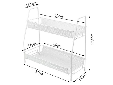 Półka kuchenna organizer kuchenny stojący dwupoziomowy loft na przyprawy Półka kuchenna organizer kuchenny stojący dwupoziomowy loft na przyprawy