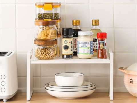 Półka metalowa jednopoziomowa na blat kuchni organizer kuchenny stojak loft Półka metalowa jednopoziomowa na blat kuchni organizer kuchenny stojak loft