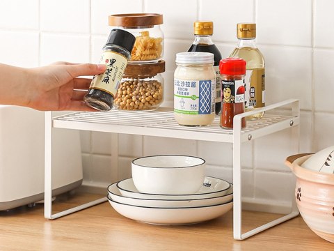 Półka metalowa jednopoziomowa na blat kuchni organizer kuchenny stojak loft Półka metalowa jednopoziomowa na blat kuchni organizer kuchenny stojak loft