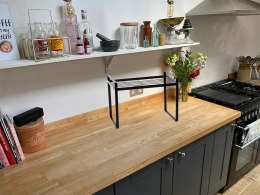 Półka metalowa jednopoziomowa na blat kuchni organizer kuchenny stojak loft