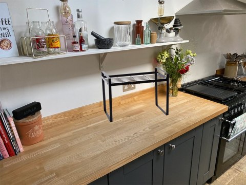 Półka metalowa jednopoziomowa na blat kuchni organizer kuchenny stojak loft Półka metalowa jednopoziomowa na blat kuchni organizer kuchenny stojak loft
