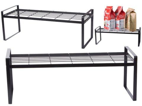 Półka metalowa jednopoziomowa organizer kuchenny stojak czarny do kuchni Półka metalowa jednopoziomowa organizer kuchenny stojak czarny do kuchni