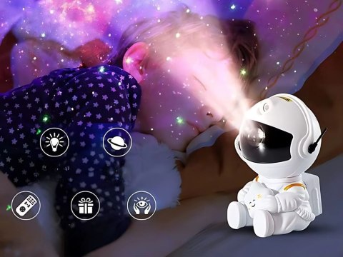 Projektor gwiazd astronauta galaktyka lampka nocna niebo laserowy led pilot Projektor gwiazd astronauta galaktyka lampka nocna niebo laserowy led pilot