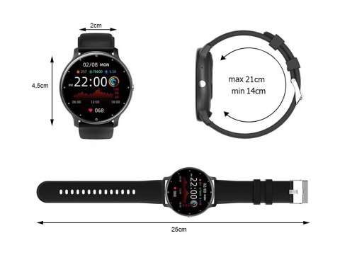 Smartwatch zegarek damski męski gumowy pasek sport bluetooth rozmowy Smartwatch zegarek damski męski gumowy pasek sport bluetooth rozmowy