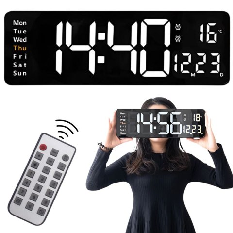 Zegar alarm elektroniczny cyfrowy led wiszący data temperatura budzik dni Zegar alarm elektroniczny cyfrowy led wiszący data temperatura budzik dni