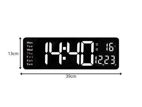 Zegar alarm elektroniczny cyfrowy led wiszący data temperatura budzik dni Zegar alarm elektroniczny cyfrowy led wiszący data temperatura budzik dni