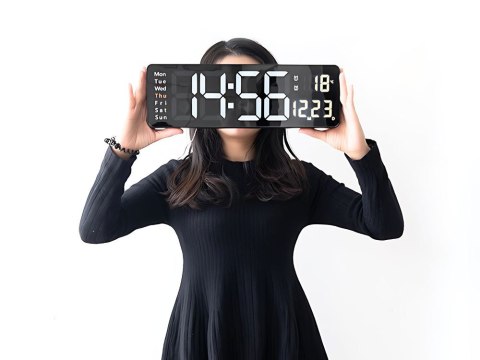 Zegar alarm elektroniczny cyfrowy led wiszący data temperatura budzik dni Zegar alarm elektroniczny cyfrowy led wiszący data temperatura budzik dni