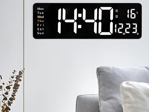 Zegar alarm elektroniczny cyfrowy led wiszący data temperatura budzik dni Zegar alarm elektroniczny cyfrowy led wiszący data temperatura budzik dni