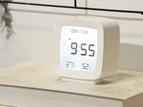 Zegar budzik z datą i temperaturą z funkcją drzemki lcd wilgoć w powietrzu Zegar budzik z datą i temperaturą z funkcją drzemki lcd wilgoć w powietrzu