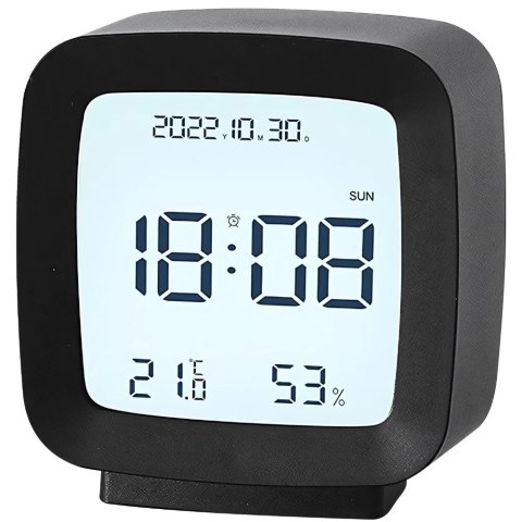 Zegar budzik z datą i temperaturą z funkcją drzemki lcd wilgoć w powietrzu Zegar budzik z datą i temperaturą z funkcją drzemki lcd wilgoć w powietrzu