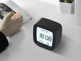 Zegar budzik z datą i temperaturą z funkcją drzemki lcd wilgoć w powietrzu
