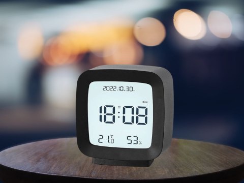 Zegar budzik z datą i temperaturą z funkcją drzemki lcd wilgoć w powietrzu Zegar budzik z datą i temperaturą z funkcją drzemki lcd wilgoć w powietrzu