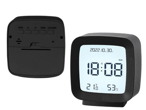 Zegar budzik z datą i temperaturą z funkcją drzemki lcd wilgoć w powietrzu Zegar budzik z datą i temperaturą z funkcją drzemki lcd wilgoć w powietrzu