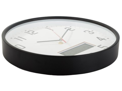 Zegar ścienny duży cichy 30cm okrągły wskazówkowy data temperatura drewno Zegar ścienny duży cichy 30cm okrągły wskazówkowy data temperatura drewno