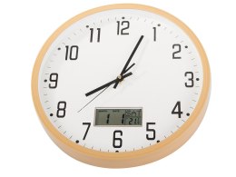 Zegar ścienny duży cichy 30cm okrągły wskazówkowy data temperatura sekundy