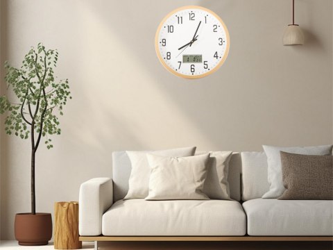 Zegar ścienny duży cichy 30cm okrągły wskazówkowy data temperatura sekundy Zegar ścienny duży cichy 30cm okrągły wskazówkowy data temperatura sekundy