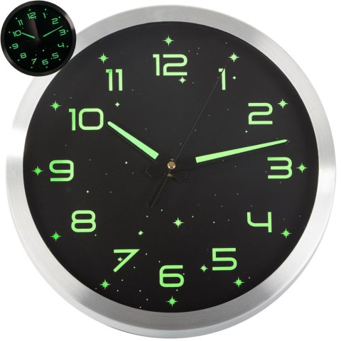 Zegar ścienny fluorescencyjny duży cichy świecące cyfry gwiazdki 25cm Zegar ścienny fluorescencyjny duży cichy świecące cyfry gwiazdki 25cm