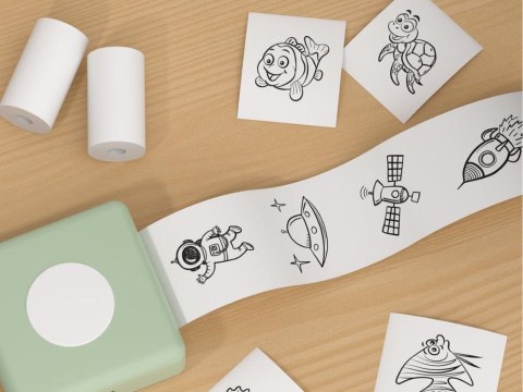 5szt papier termiczny wkład do mini drukarki termicznej drukuś 55mm 5 rolek 5szt papier termiczny wkład do mini drukarki termicznej drukuś 55mm 5 rolek