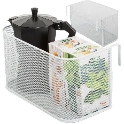 Kosz koszyk organizer metalowy zawieszany na reling półka wisząca kuchenna Kosz koszyk organizer metalowy zawieszany na reling półka wisząca kuchenna