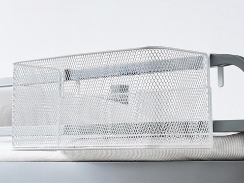 Kosz koszyk organizer metalowy zawieszany na reling półka wisząca kuchenna Kosz koszyk organizer metalowy zawieszany na reling półka wisząca kuchenna